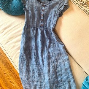 Pyne and Smith No. 11 Blue Striped Linen Dress